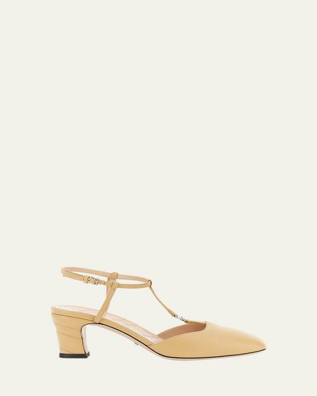 Marmont T-Strap Leather Pumps